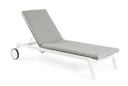 Bain de soleil JALISCO Blanc, aluminium dim : L70xP204xH101 (hauteur assise 38 cm) Andrea Bizzotto