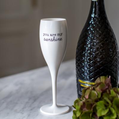 Super Verre 100ml avec impression CHEERS NO. 1 SUNSHINE- Cotton White Koziol