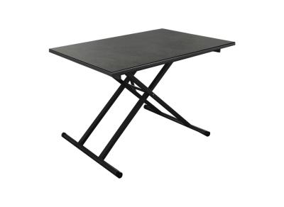 Table PUMP Graphite, plateau Céramique 6mm, Châssis aluminium époxy - 120x80x39/74cm - Hauteur régla