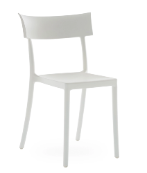 Chaise CATWALK blanche en technopolymere thermoplastique recyclé traitement soft touch Kartell