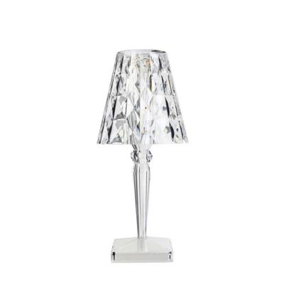 Lampe BIG BATTERY cristal, version à piles avec variateur de lumière, H : 37.3cm Kartell