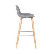 Tabouret de bar ALBERT KUIP GRIS CLAIR - 75 cm