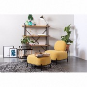 Fauteuil design en tissu Polly - jaune