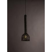 Lampe suspension BOO coloris noir, bambou tressé , 85 cm réglable