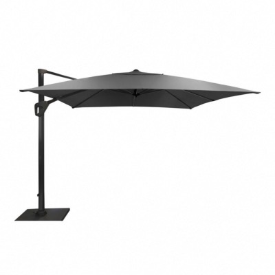 Parasol déporté ELIOS 3x3 orientable alu gris toile novasun 280gr/m2 chiné foncé 