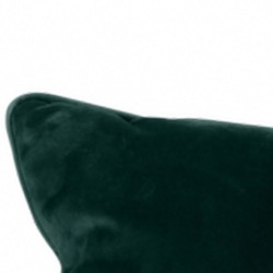Coussin oreiller en polyester bleu petrole  touche velour, tissu exterieur 100% polyester 