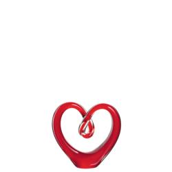 Sculpture coeur en verre 10cm Rouge Leonardo