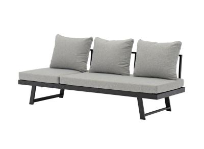 Lit LOUNGE MODULO, chassis aluminium epoxy, GRAPHITE, coussins déhoussables GRIS, Proloisirs