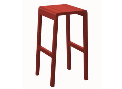 Tabouret Haut ANTONINO, chassis aluminium coloris ROUGE, Dim : L/H/P : 40x75x43cm Océo