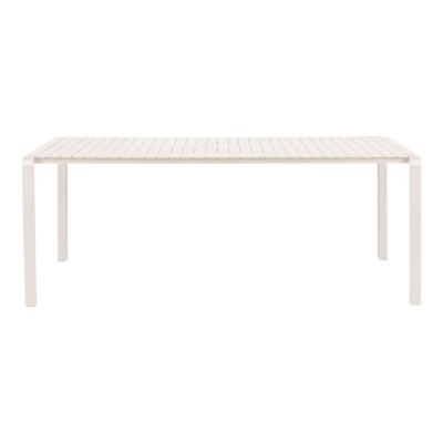 Table repas VONDEL en aluminium ARGILE Blanc  L214XP96,7XH75cm Zuiver
