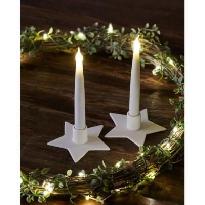 Bougie avec étoile Olina, blanche, H:15cm, 2 pièces Sirius