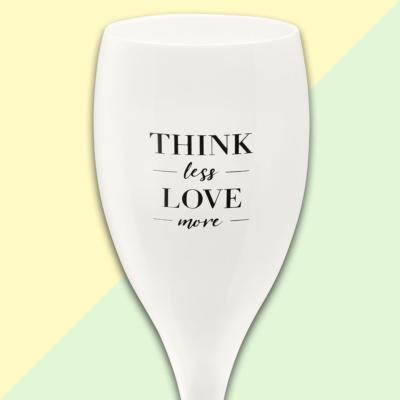Super Verre 100ml avec impression CHEERS NO.1 THINK LESS LOVE - Cotton White Koziol