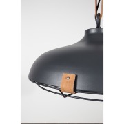 Suspension DEK Ø.51 métal noir & cuir ZUIVER