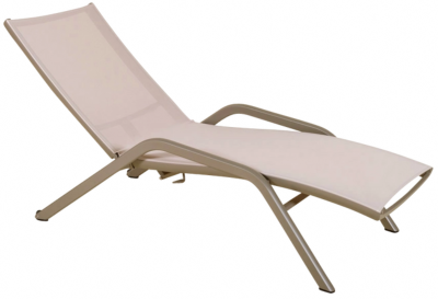 Bain de soleil YOLO  empilable avec accoudoirs structure alu MUSCADE Les Jardins