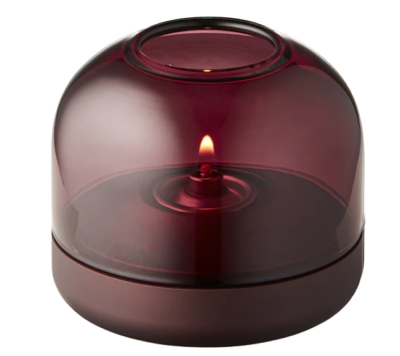 Glow 08 Violet, Photophore de luxe, Design Danois, verre et support en aluminium Kooduu