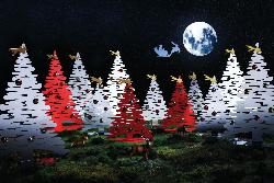 Décoration de Noël en acier coloré rouge avec aimants en porcelaine, 35.5x14x45cm Alessi