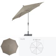 PARASOL ALU TWIST EASY Ø300 CM TISSU TAUPE POLYESTER 220 GR/M2 STRUCTURE ALU ANODISE NATUREL