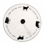 Serviteur a fromage 30 cm - Ligne noire - motifs animaux de la ferme - ASA