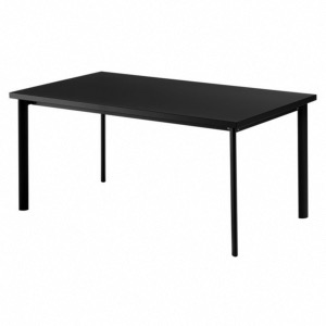 Table STAR 160X90 en acier vernis coloris noir plateau plein - EMU