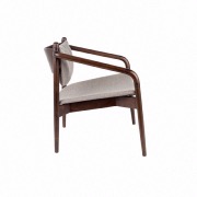 Fauteuil lounge en bois et tissu Torrance - Dutchbone