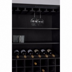 Armoire bar à vin Travis - plaqué chêne laqué noir - DUTCHBONE