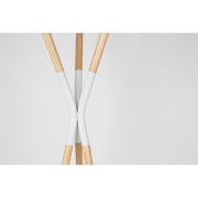 Porte-manteau PINNACLE en pin massif naturel & joint en acier blanc