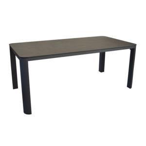 Table Eole 180X90X74cm châssis alu époxy GREY plateau Trespa ANTHRACITE 8mm décor mat