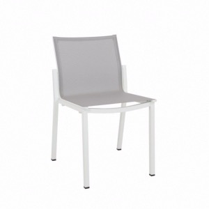 Chaise empilable AMAKA blanc/gris clair LES JARDINS
