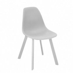 CHAISE COQUE JATO, chassis aluminium coloris blanc et coque BLANCHE, dimensions : 47X83X53 cm