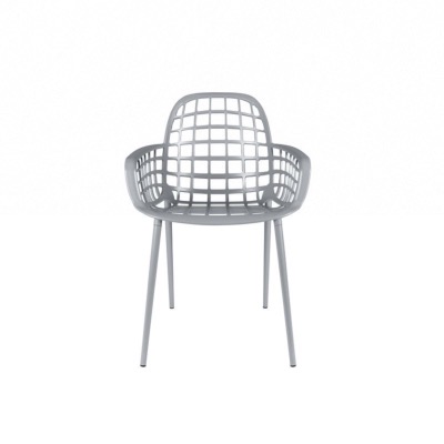 Fauteuil empilable ALBERT KUIP aluminium laqué époxy Gris clair- ZUIVER