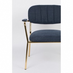 Fauteuil Lounge JOLIEN gold/darkblue Rembourrage en tissu mixte(95% polyester, 5% nylon) 