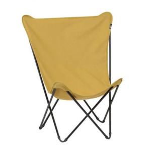 Fauteuil MAXI POP UP plaint, tube acier coloris noir Ø16mm toile airlon coloris curry, pliage parapl