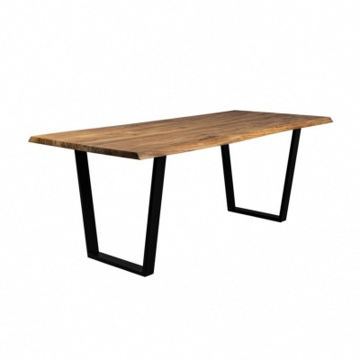 Table AKA L200 x P90 x H76 cm, plateau de table en bois d'accacia massif de 3,5 cm Dutchbone