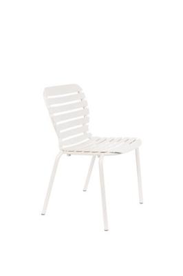 Chaise VONDEL en aluminium blanche empilable, charge maxi 140kg L55,1XP58,2XH82,5cm Zuiver