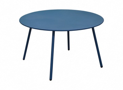 Table basse RIO Ø70X H40cm, chassis acier cataphorèse coloris BLEU, Alizé