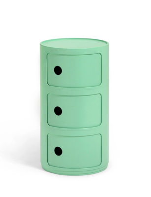 Meuble COMPONIBILI BIO coloris Vert, 3 tiroirs, 100% biomatériau, L32XH58cm Kartell