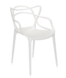 Chaise MASTERS blanc, polypropylène modifié teinté dans la masse Kartell