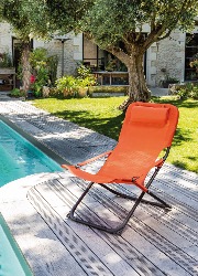 Relax EASY châssis acier cataphorese graphite toile polyester enduite perforee paprika
