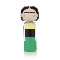 Poupée Kokeshi FRIDA peinte à la main,en bois de hêtre H 21.5 cm 