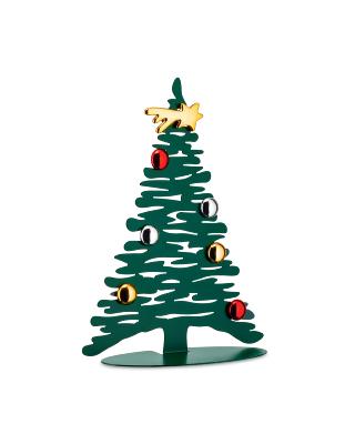 Décoration de Noël en acier coloré au époxyde, vert avec aimants en porcelaine, 25x9x30cm Alessi