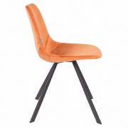 Chaise Franky en velours Orange - Dutchbone