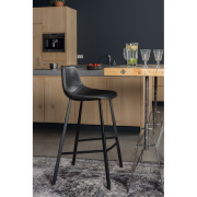 Tabouret de bar FRANKY h80cm black - Dutchbone