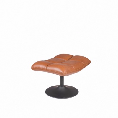 Repose Pied BAR HOCKER en Cuir Camel Vintage Pouf - DUTCHBONE