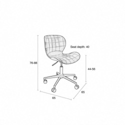 Chaise de bureau OMG pivotant, réglable en hauteur,rembourrage en tissu polyester gris Zuiver