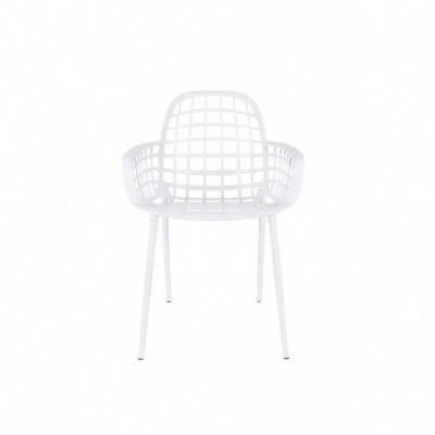 Fauteuil empilable ALBERT KUIP aluminium laqué époxy Blanc - ZUIVER