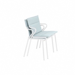 Fauteuil ANCONE structure acier galvanisé KAOLIN habillage toile HEDONA coloris CELADON 