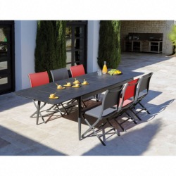 Table Dublin 200/250/300 cm, plateau Trespa®, graphite/stone black - Océo