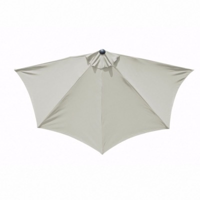 Demi Parasol droit - 5 baleines acier - Mât royal grey/Toile ecru - PROLOISIRS