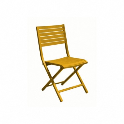 Chaise pliante LUCCA châssis alu epoxy TOURNESOL pliante à lattes dimensions 87x46x53 cm
