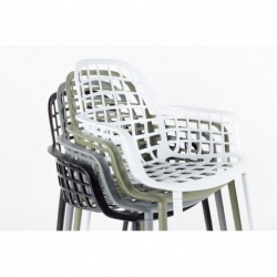 Fauteuil empilable ALBERT KUIP aluminium laqué époxy Blanc - ZUIVER